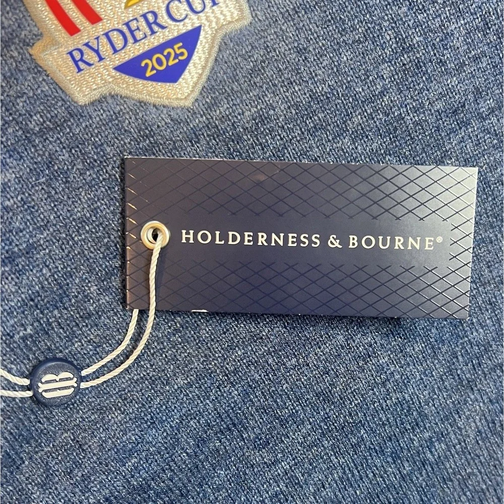2025 Ryder Cup Mens Holderness & Bourne Wool & Cashmere Golf Sweater Navy Blue⛳️